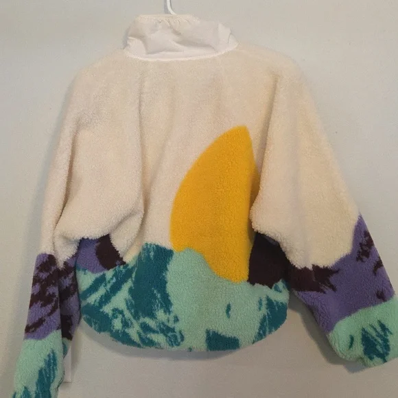 Free People Sunrise Summit Ivory Combo Fleece Jacket - Picture 4 of 4
